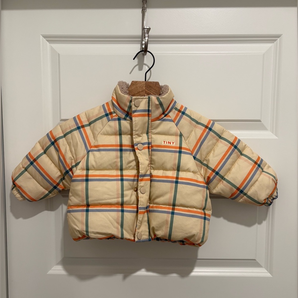 TINYCOTTONS Plaid Puffer 18-24 months NWOT